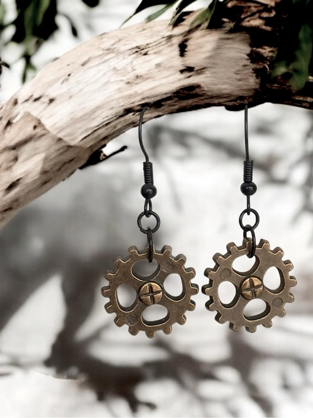 5 For $25💫Steampunk Bronzed Gears Dangles - Picture 3 of 4